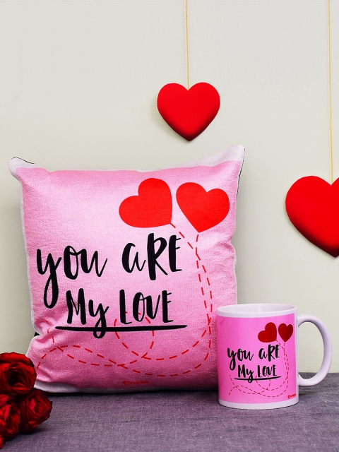 

Archies Pink Printed Quotation Mug & Cushion Set