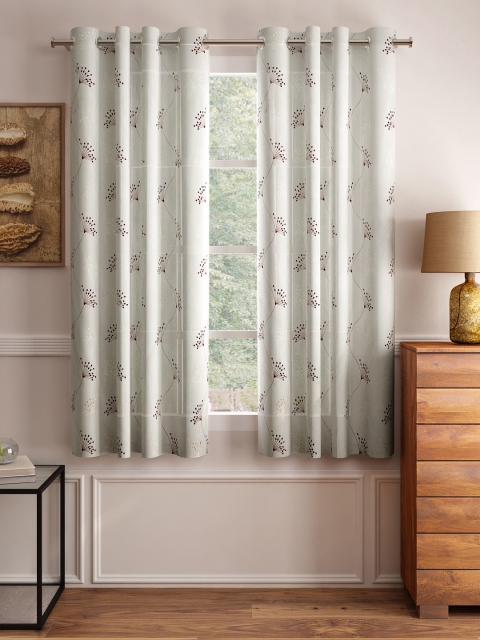 

Cortina White Set of 2 Embroidered Sheer Window Curtains