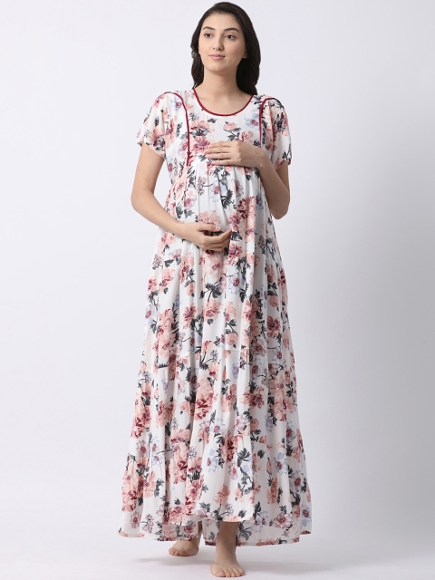 

GOLDSTROMS Women Maternity White Printed Maxi Dress