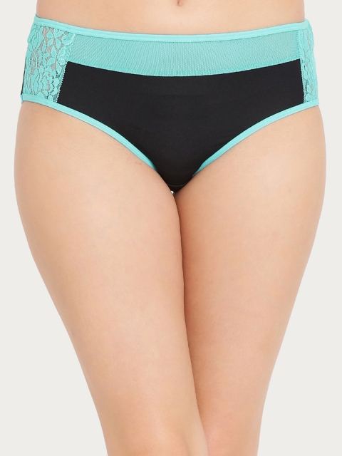 

Clovia Women Black & Blue Colourblocked Hipster Briefs PN2864P13XL