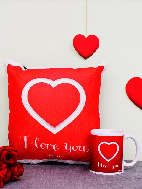 

Archies Love Gifts Red Printed Quotation Mug & Cushion Set