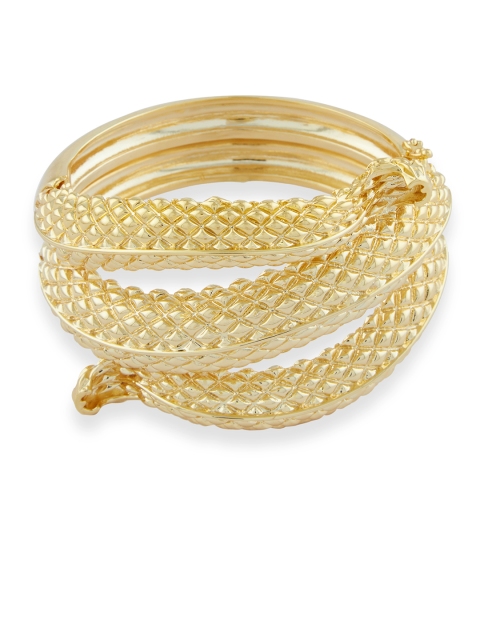 

shaze Gold-Plated Brass Gold-Plated Antique Cuff Bracelet