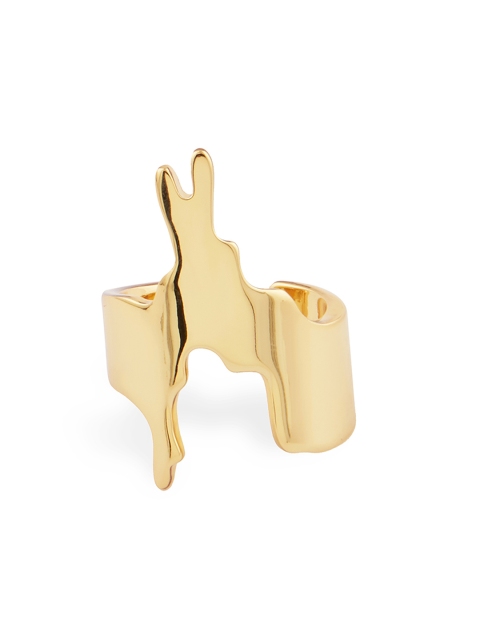 

shaze Women Gold-Plated Abstract-Shaped Adjustable Ring