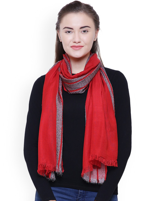 

Anekaant Women Red Solid Stole