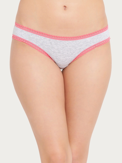 

Clovia Women Grey Printed Bikini Briefs PN2895P01XL