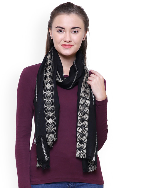 

Anekaant Black & Grey Striped Scarf