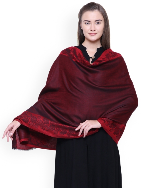 

Anekaant Women Maroon Woven Design Shawl
