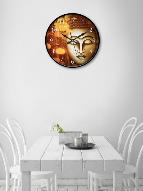 

999Store Brown Round Printed Analogue Wall Clock