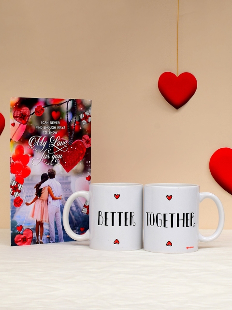 

Archies Love Gifts 1st Valentines Day Special Set of 2 Ceramic Mugs & Greeting Card Gift Combo, Red