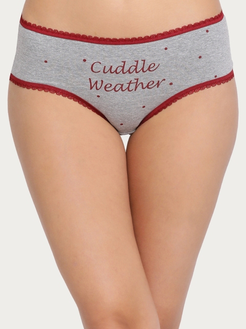 

Clovia Women Grey Solid Hipster Briefs PN2145P09XL