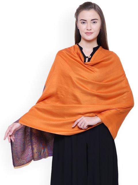 

Anekaant Women Orange Woven Design Shawl