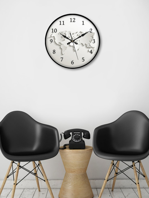 

999Store White Round Printed Analogue Wall Clock