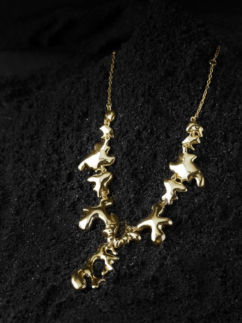 

shaze Gold-Plated Brass Antique Necklace