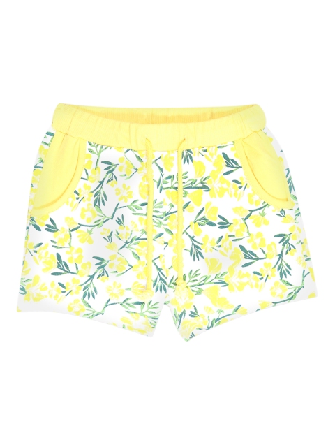 

Blue Giraffe Girls Yellow Printed Slim Fit Regular Shorts