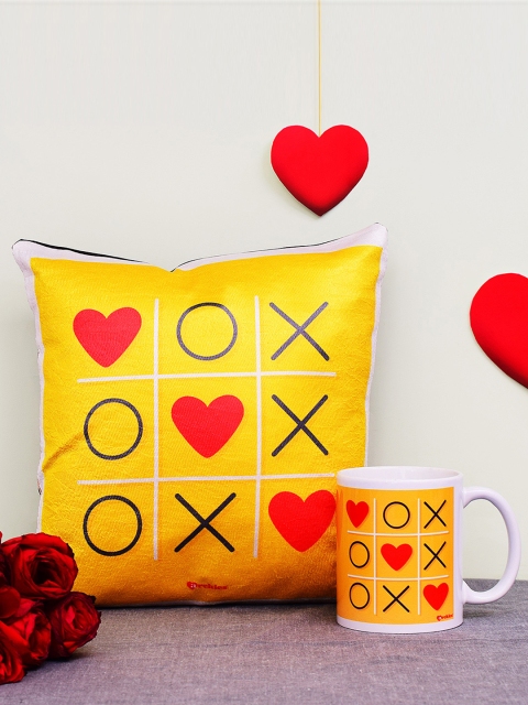

Archies Love Gifts Yellow Printed Mug & Cushion Set