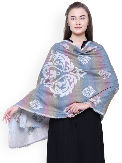 

Anekaant Women White Woven Design Shawl