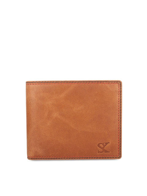 

STYLER KING Men Tan Leather Solid Two Fold Wallet