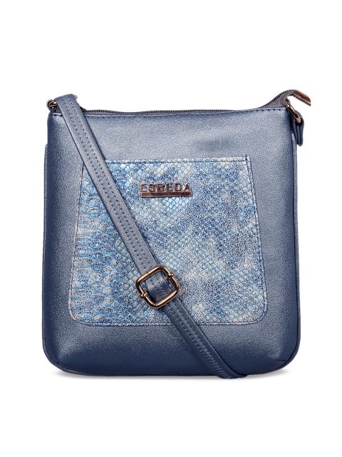 

ESBEDA Blue Textured Sling Bag