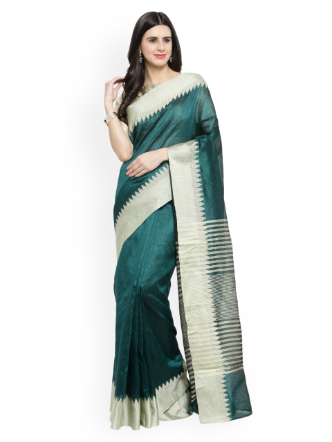 

Shaily Green Woven Design Silk Cotton Saree