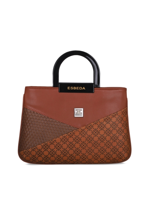 

ESBEDA Brown Self Design Handheld Bag