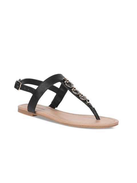 

Call It Spring Women Black Solid Synthetic Open Toe Flats