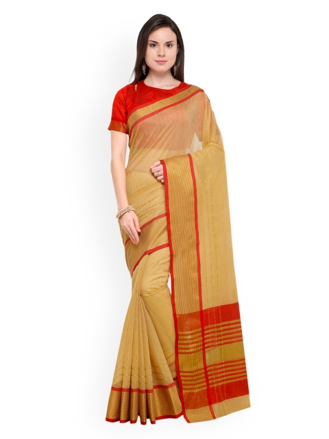 

Shaily Beige Solid Silk Cotton Saree