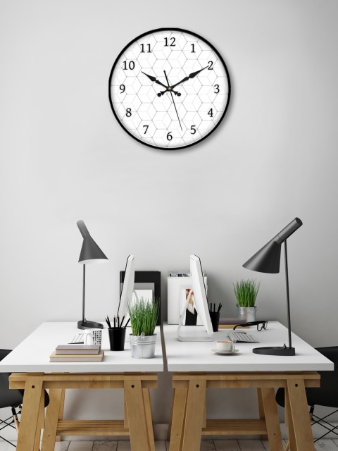 

999Store White Round Printed Analogue Wall Clock