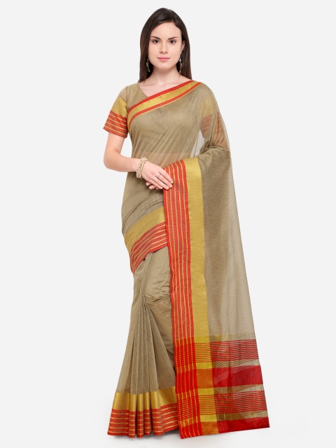 

Shaily Beige Solid Silk Cotton Saree