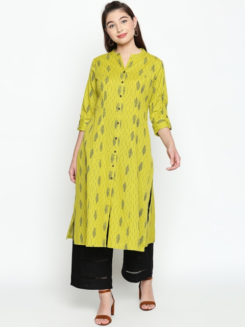 

RANGMANCH BY PANTALOONS Women Green Printed A-Line Kurta