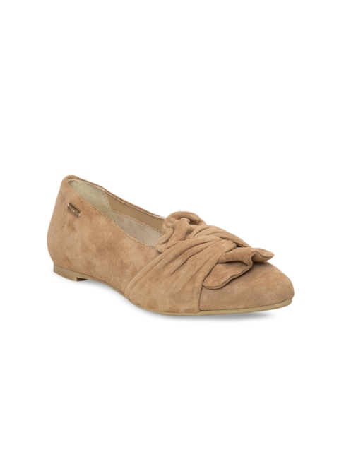 

Bugatti Women Beige Solid Leather Ballerinas