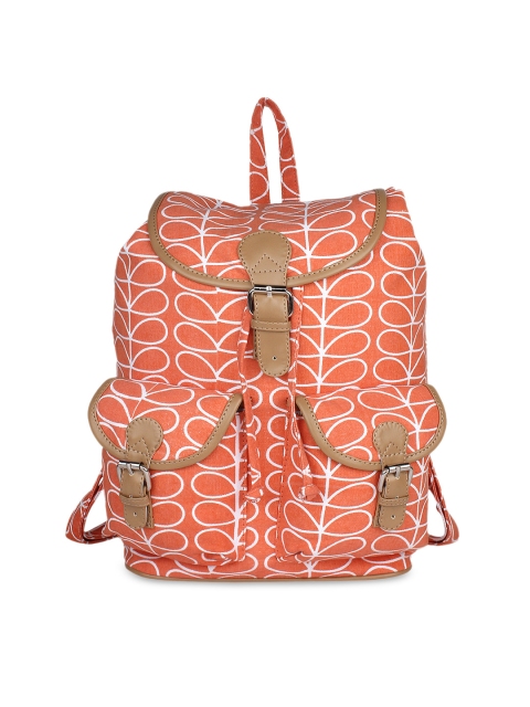 

Lychee bags Women Peach-Coloured Printed Backpack
