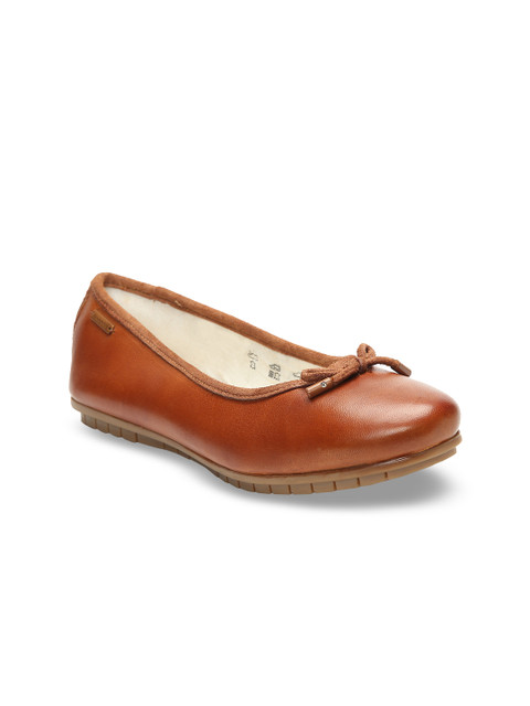 

Bugatti Women Brown Solid Leather Ballerinas