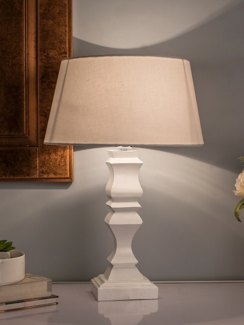 

Homesake White Solid Handcrafted Table Lamp with Shade