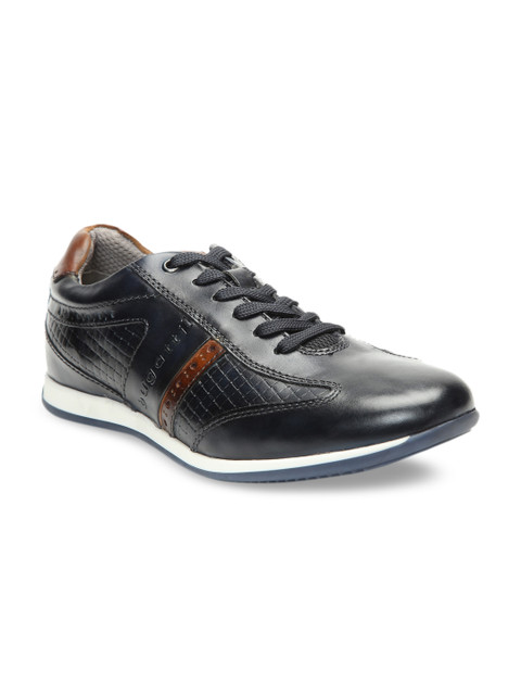 

Bugatti Men Blue Textured Leather Sneakers