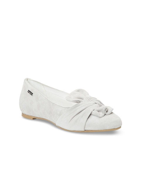 

Bugatti Women Grey Solid Leather Ballerinas