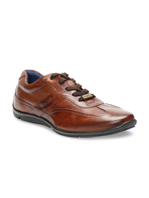 

Bugatti Men Brown Textured Leather Sneakers