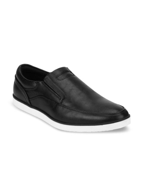 

Red Tape Men Black Solid Loafers
