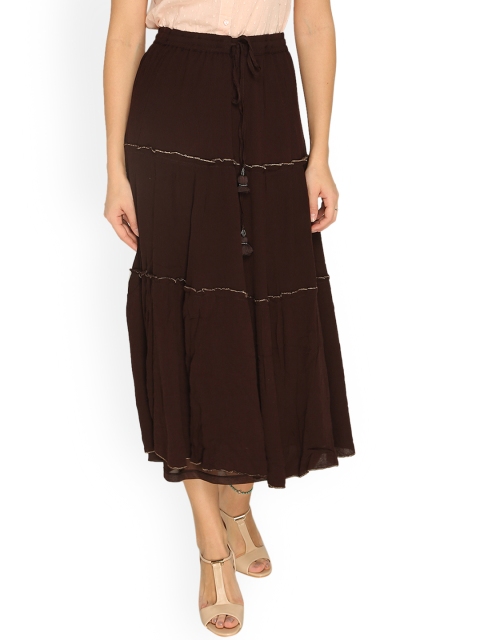 

Splash Women Brown Solid Flared Skirt