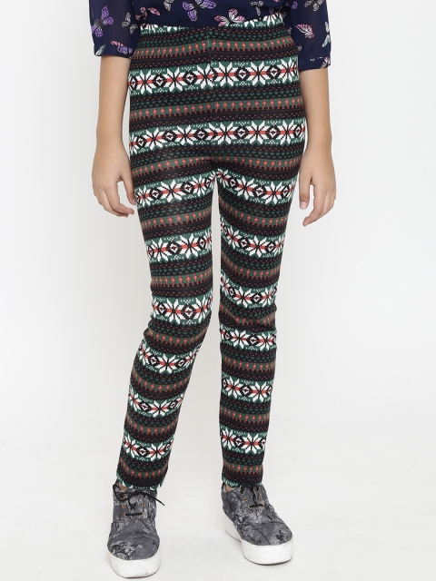 

Natilene Girls Black Printed Leggings