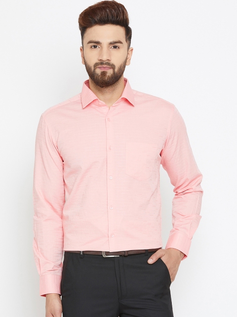 

Canary London Men Peach-Coloured Smart Slim Fit Solid Formal Shirt