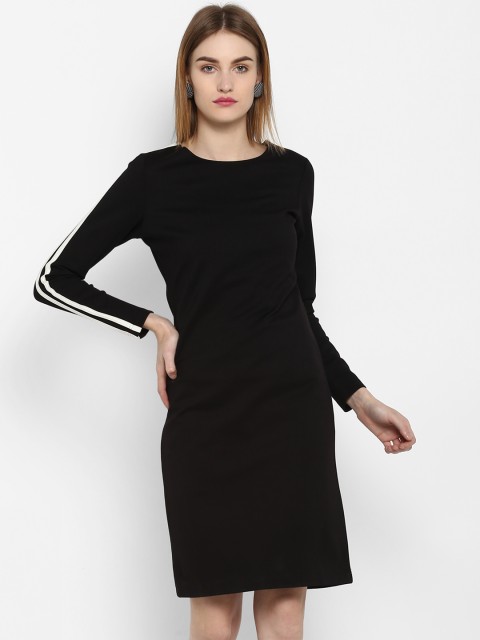 

FOSH Women Black Solid T-shirt Dress