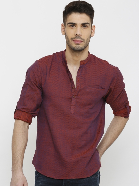 

SALWAR STUDIO Men Brown Printed Straight Kurta