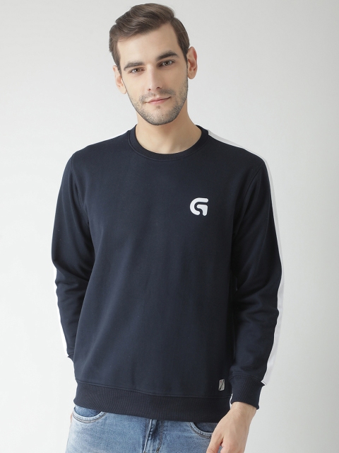 

GRIFFEL Men Navy Blue Solid Sweatshirt