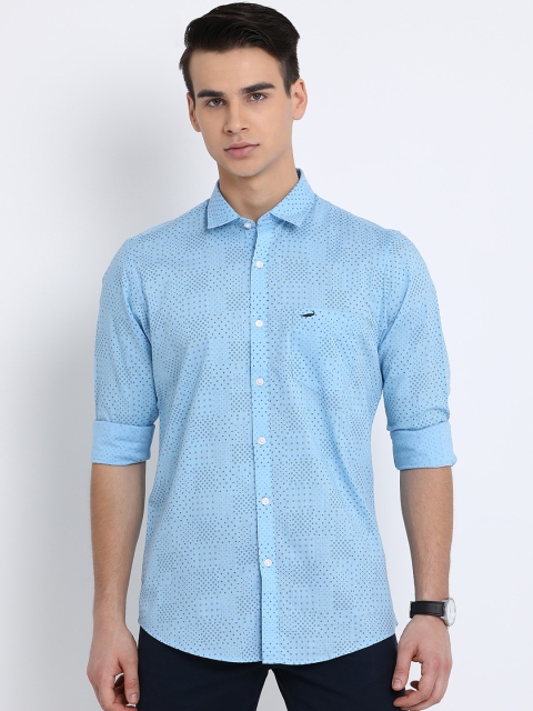 

Crocodile Men Blue Slim Fit Printed Casual Shirt