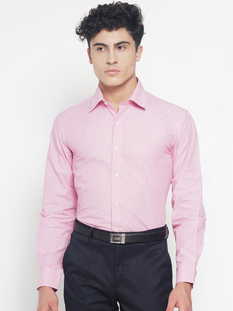 

Balista Men Pink Regular Fit Striped Formal Shirt