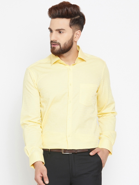 

Canary London Men Yellow Smart Slim Fit Solid Formal Shirt