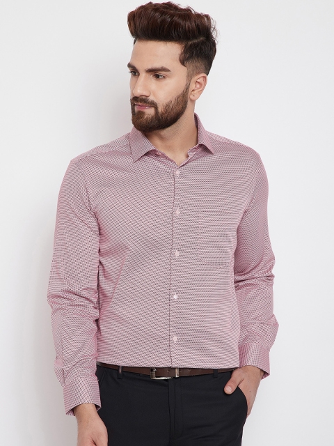 

Canary London Men Maroon Smart Slim Fit Printed Semiformal Shirt