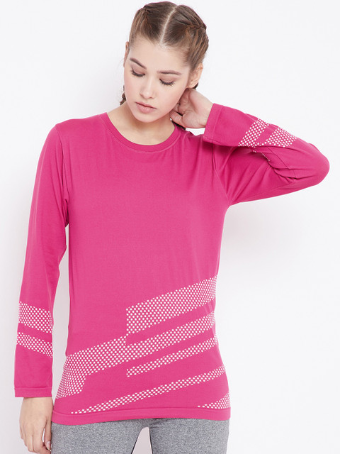 

C9 AIRWEAR Women Pink Printed Round Neck T-shirt