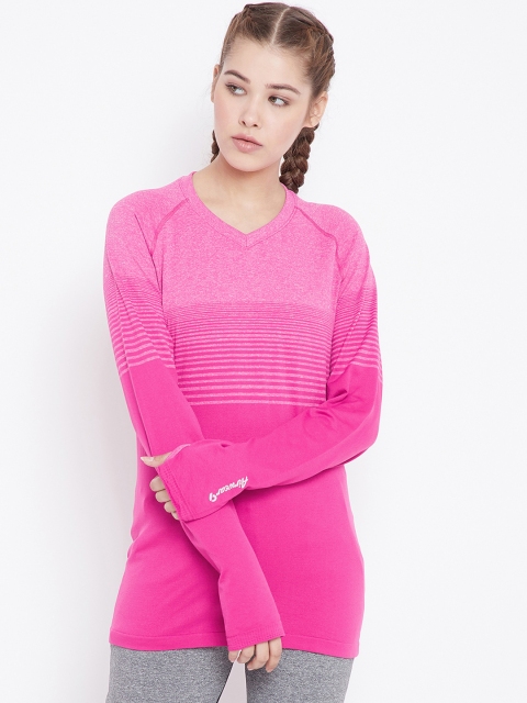 

C9 AIRWEAR Women Pink Solid V-Neck T-shirt
