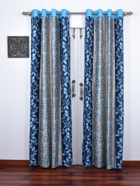 

Ariana Set of 2 Blue Room Darkening Long Door Curtains